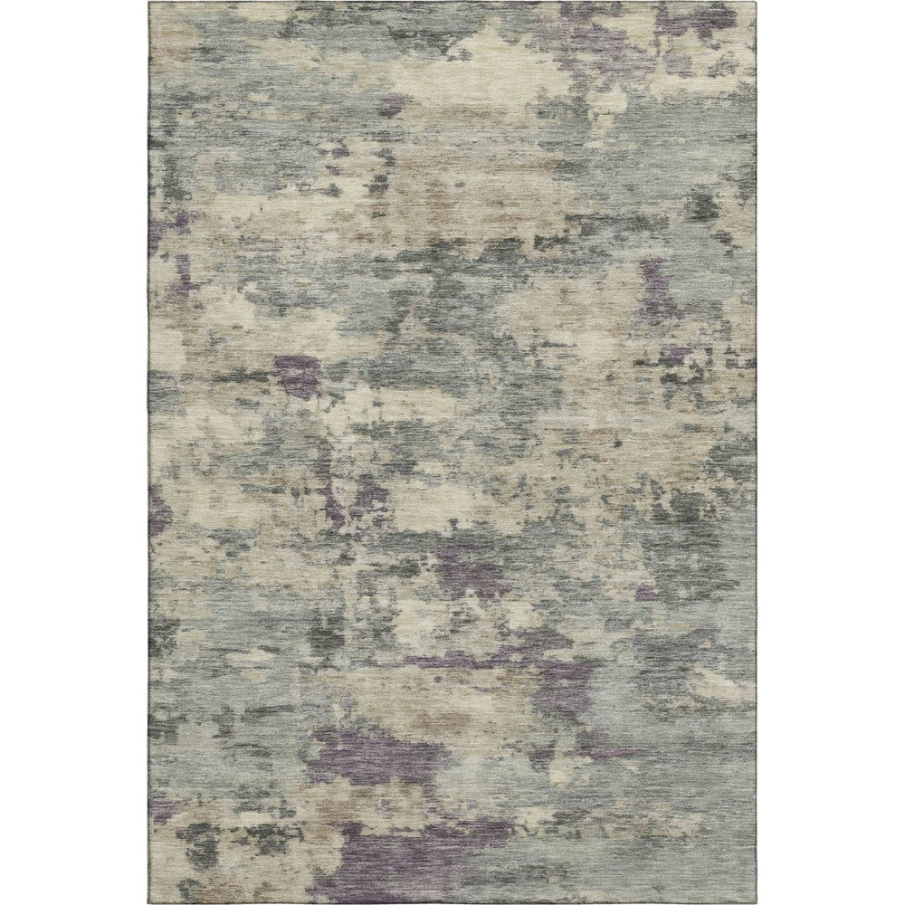 HomeRoots 9' X 12' Sage and Gray Abstract Washable Area Rug – Durable, Non-Slip, UV-Resistant for Any Room 717169