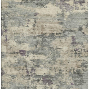 HomeRoots 9' X 12' Sage and Gray Abstract Washable Area Rug – Durable, Non-Slip, UV-Resistant for Any Room 717169