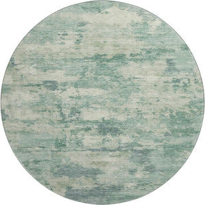 HomeRoots 8' X 10' Teal & Linen Abstract Area Rug - Washable, UV Protected, Pet-Friendly & Stylish Decor 717174
