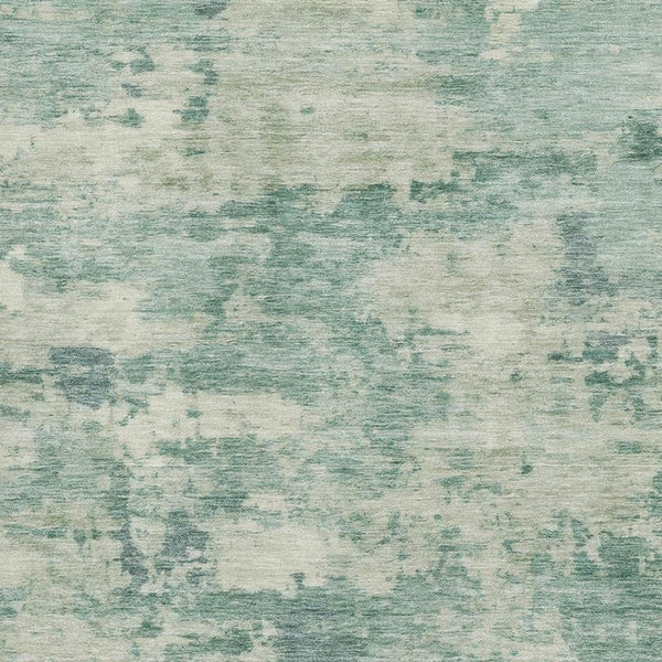 HomeRoots 9' X 12' Teal and Linen Abstract Area Rug - Washable, UV Protected, Pet-Friendly for Modern Homes 717175