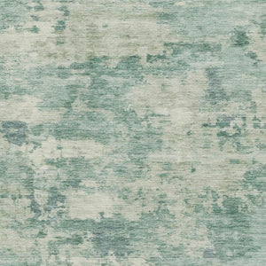 HomeRoots 10' X 14' Teal And Linen Abstract Washable Area Rug with UV Protection for Stylish Living Spaces 717176