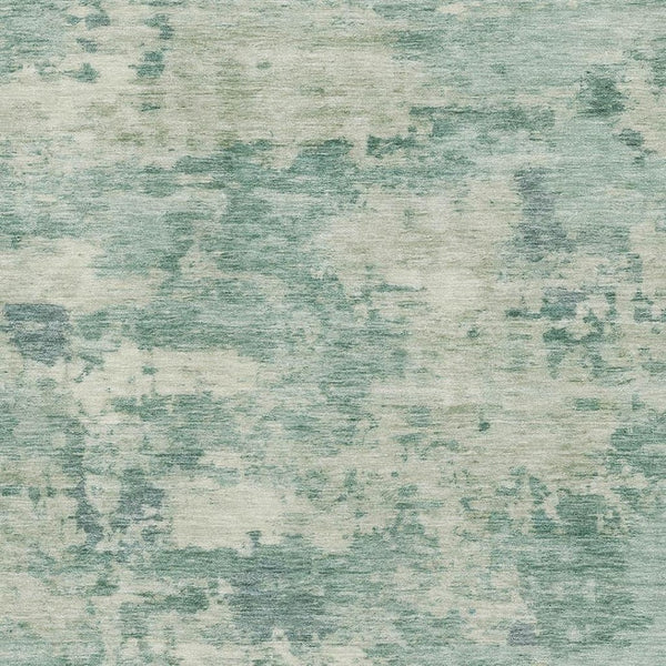 HomeRoots 10' X 14' Teal And Linen Abstract Washable Area Rug with UV Protection for Stylish Living Spaces 717176