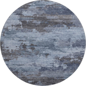 HomeRoots 8' X 10' Contemporary Blue and Charcoal Abstract Washable Area Rug with UV Protection & Durability 717180