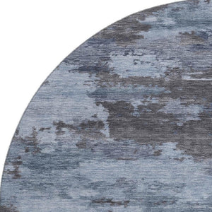 HomeRoots 8' X 10' Contemporary Blue and Charcoal Abstract Washable Area Rug with UV Protection & Durability 717180