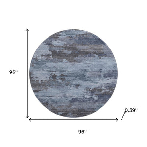 HomeRoots 8' X 10' Contemporary Blue and Charcoal Abstract Washable Area Rug with UV Protection & Durability 717180