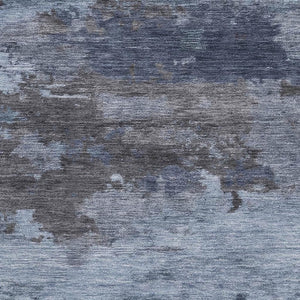 HomeRoots 10' Blue & Charcoal Abstract Washable Area Rug - UV Protected, Durable, Stylish for Busy Homes 717182