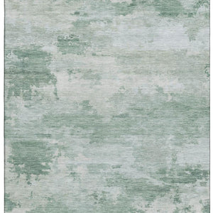 HomeRoots 5' X 8' Mint Green and Aqua Abstract Area Rug - Washable, UV-Protected, Non-Slip for Modern Spaces 717184