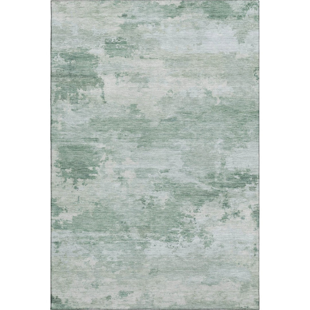 HomeRoots 8' Washable Mint Green & Aqua Round Rug - UV Protected, Non-Slip, Ideal for Family Living Spaces 717185