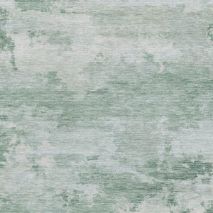 HomeRoots 8' Washable Mint Green & Aqua Round Rug - UV Protected, Non-Slip, Ideal for Family Living Spaces 717185