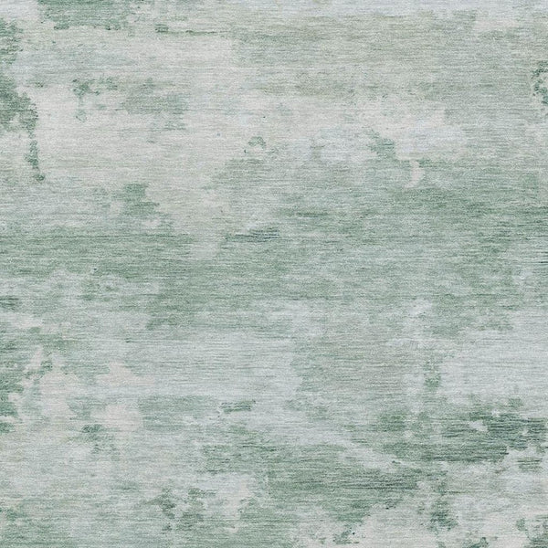 HomeRoots 8' Washable Mint Green & Aqua Round Rug - UV Protected, Non-Slip, Ideal for Family Living Spaces 717185