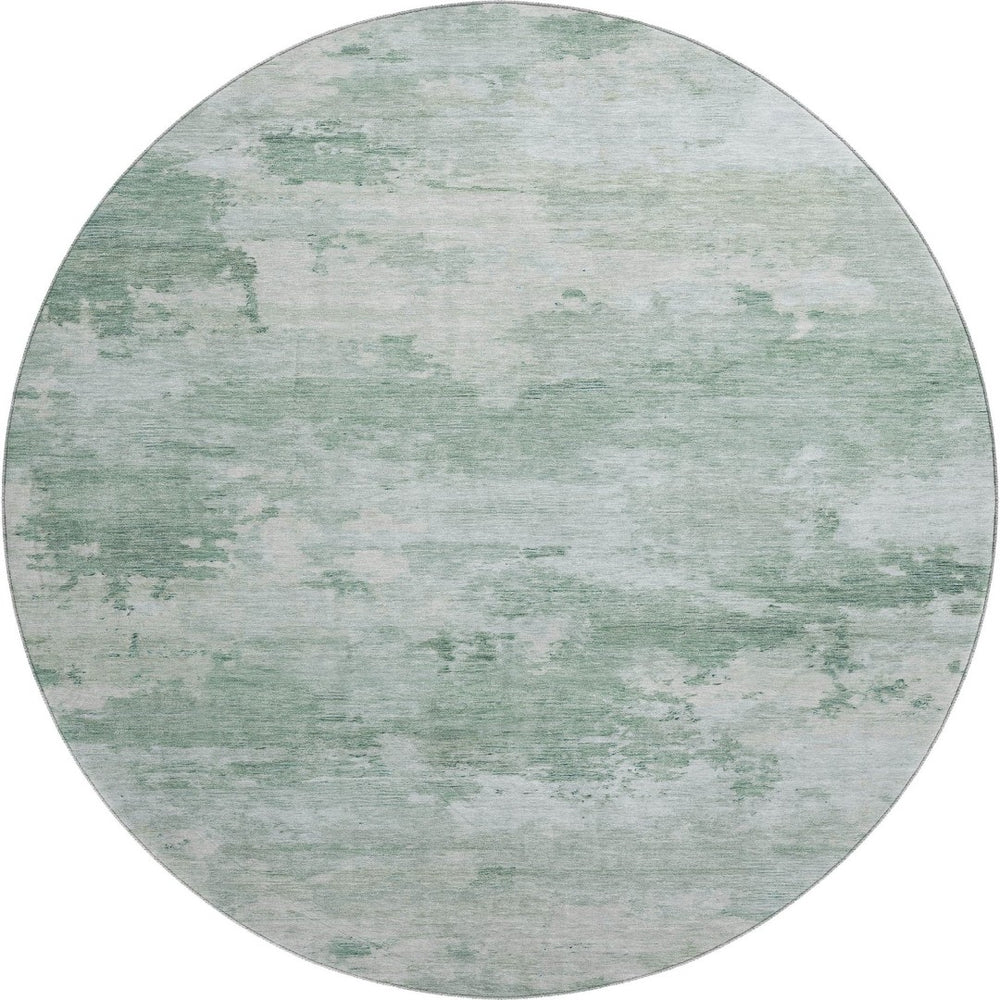 HomeRoots 8' X 10' Mint Green & Aqua Abstract Washable Area Rug - UV Protected, Stain Resistant, Modern Design 717186
