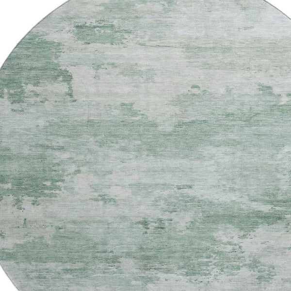 HomeRoots 8' X 10' Mint Green & Aqua Abstract Washable Area Rug - UV Protected, Stain Resistant, Modern Design 717186