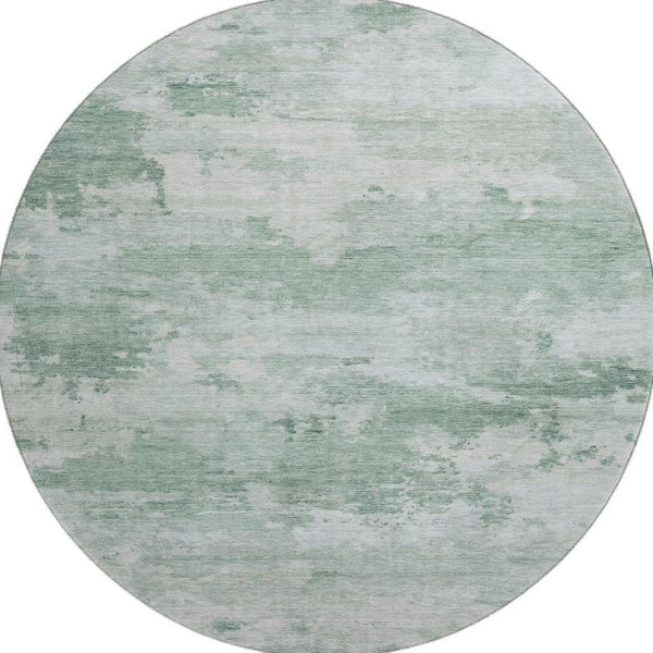 HomeRoots 8' X 10' Mint Green & Aqua Abstract Washable Area Rug - UV Protected, Stain Resistant, Modern Design 717186
