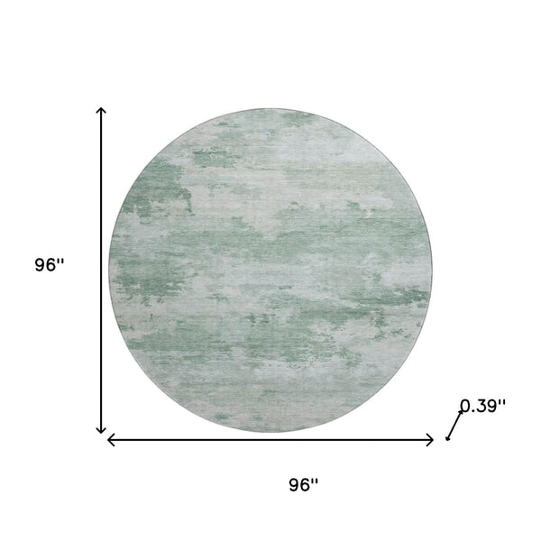 HomeRoots 8' X 10' Mint Green & Aqua Abstract Washable Area Rug - UV Protected, Stain Resistant, Modern Design 717186