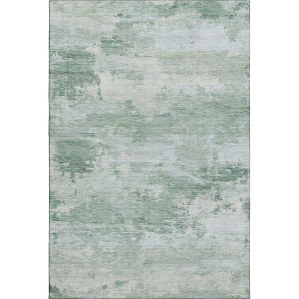 HomeRoots 10' X 14' Modern Mint Green & Pale Aqua Abstract Area Rug - Washable, UV Protected, Durable Design 717188