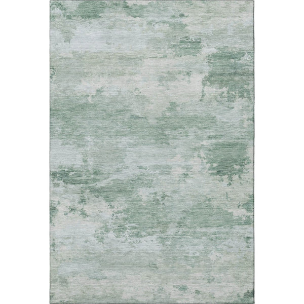 HomeRoots 10' X 14' Modern Mint Green & Pale Aqua Abstract Area Rug - Washable, UV Protected, Durable Design 717188
