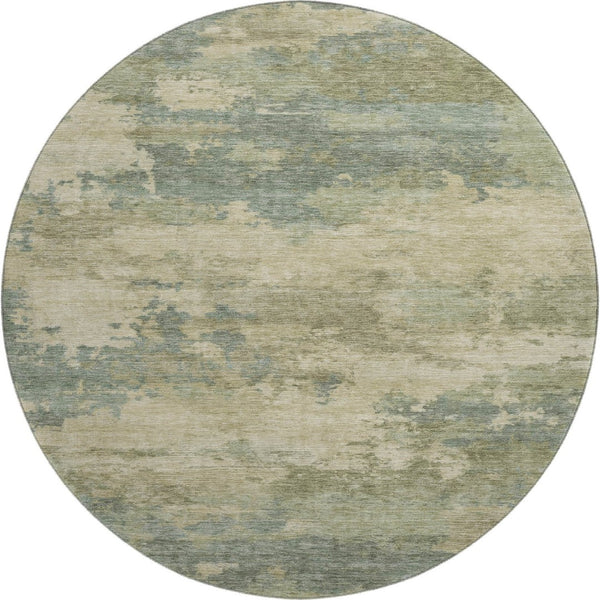 HomeRoots 8' X 10' Pale Aqua & Beige Abstract Area Rug - Washable, UV Protected, Pet-Friendly & Stylish! 717198
