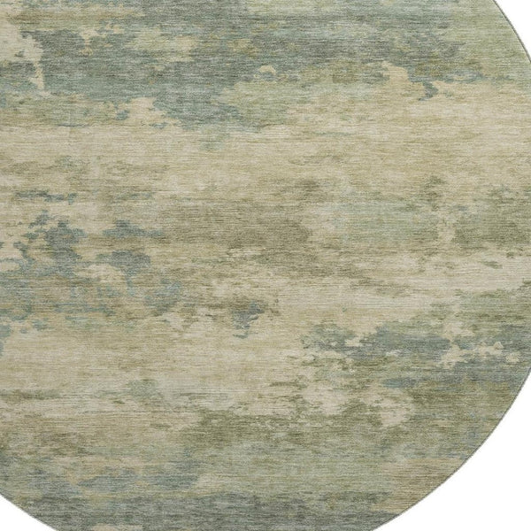 HomeRoots 8' X 10' Pale Aqua & Beige Abstract Area Rug - Washable, UV Protected, Pet-Friendly & Stylish! 717198