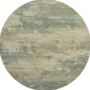 HomeRoots 8' X 10' Pale Aqua & Beige Abstract Area Rug - Washable, UV Protected, Pet-Friendly & Stylish! 717198