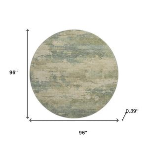 HomeRoots 8' X 10' Pale Aqua & Beige Abstract Area Rug - Washable, UV Protected, Pet-Friendly & Stylish! 717198