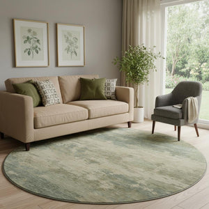 HomeRoots 8' X 10' Pale Aqua & Beige Abstract Area Rug - Washable, UV Protected, Pet-Friendly & Stylish! 717198