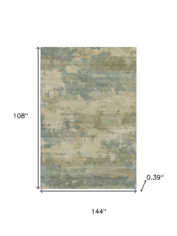HomeRoots 10' X 14' Pale Aqua & Beige Abstract Area Rug – Washable, UV Protected, Durable for Busy Homes! 717200