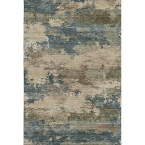 HomeRoots 5' X 8' Stylish Teal & Beige Abstract Area Rug - Washable, UV Protected, Durable & Low Maintenance! 717202