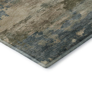 HomeRoots 5' X 8' Stylish Teal & Beige Abstract Area Rug - Washable, UV Protected, Durable & Low Maintenance! 717202
