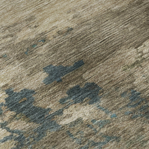 HomeRoots 5' X 8' Stylish Teal & Beige Abstract Area Rug - Washable, UV Protected, Durable & Low Maintenance! 717202