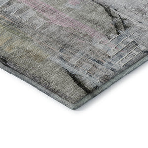 HomeRoots 5' X 8' Stylish Blue and Black Abstract Area Rug - Washable, Durable, UV Protected for Everyday Use 717208