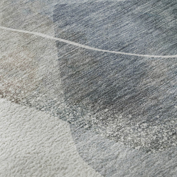 HomeRoots 5' X 8' Abstract Ivory and Gray Area Rug - Washable, UV Protected, Non-Slip for Modern Comfort 717214