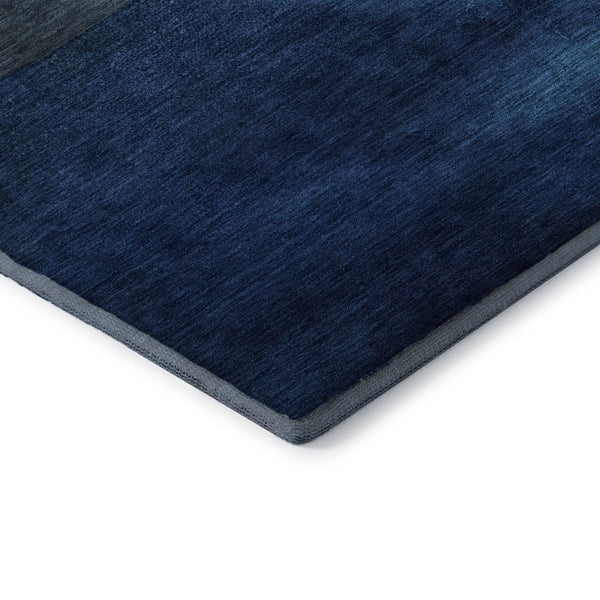 HomeRoots 9' X 12' Nautical Washable Area Rug in Blue & Brown with UV Protection for Coastal Charm & Durability 717229