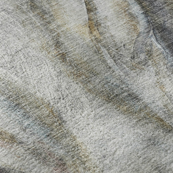 HomeRoots 9' X 12' Ivory Charcoal Animal Print Area Rug - Stylish, Washable, UV-Protected for Modern Spaces 717235