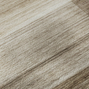 HomeRoots 8' Brown and Ivory Striped Washable Round Rug - UV Protected, Non-Slip, Soft, Durable Design! 717239