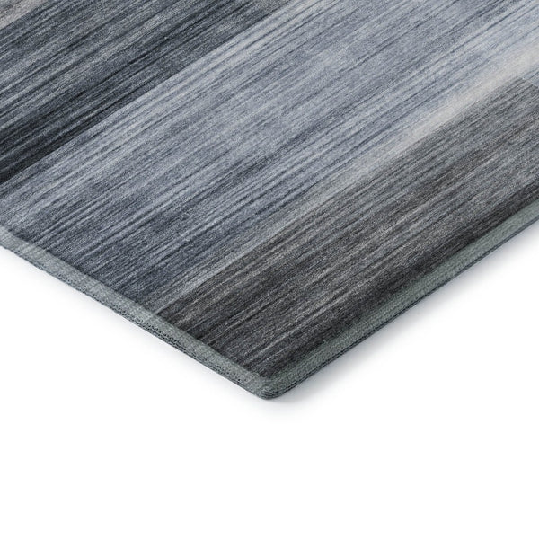HomeRoots 5' X 8' Denim Blue & Ivory Striped Area Rug - Washable, UV Protected, Stain Resistant & Stylish Design 717244