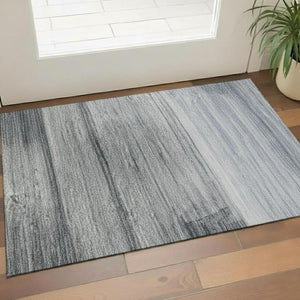 HomeRoots 5' X 8' Denim Blue & Ivory Striped Area Rug - Washable, UV Protected, Stain Resistant & Stylish Design 717244