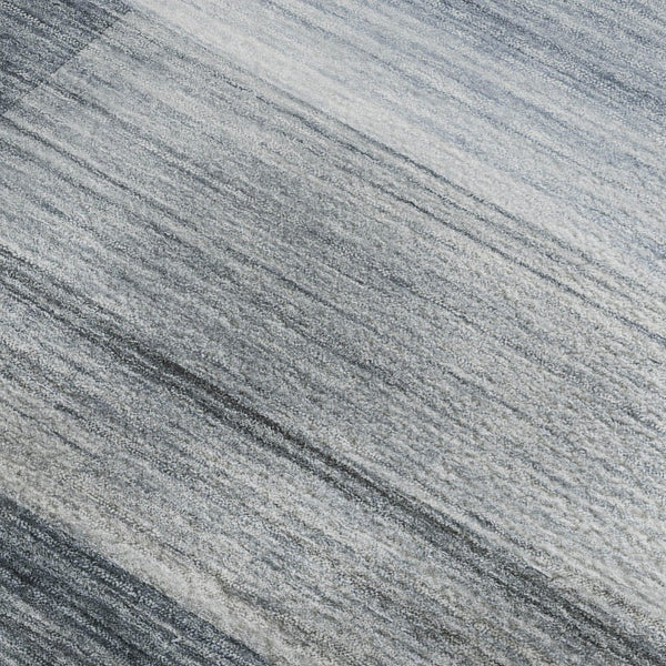 HomeRoots 9' X 12' Denim Blue & Ivory Striped Washable Area Rug with UV Protection for Busy Homes & Pets 717247