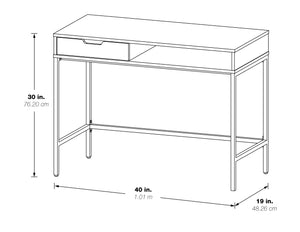 OSP Home Furnishings Contempo 40" Desk White Oak