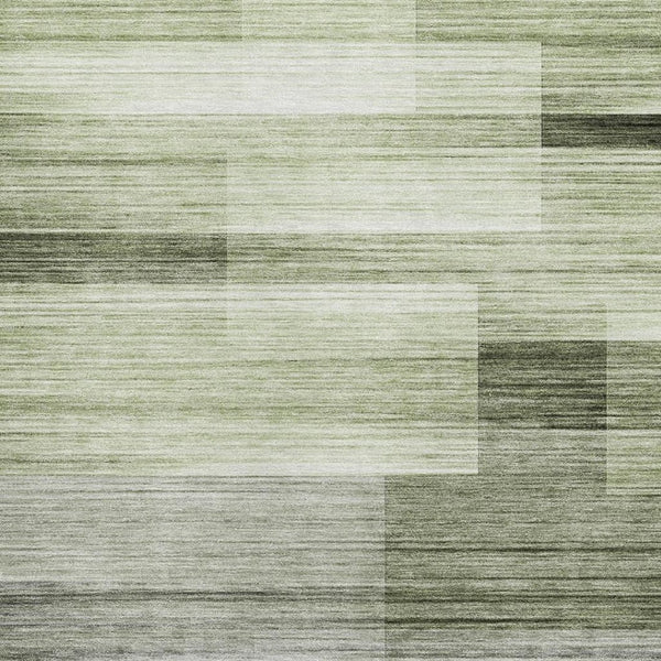 HomeRoots 5' X 8' Green and Ivory Striped Area Rug - Washable, UV Protected, Durable for Homes with Kids & Pets 717250