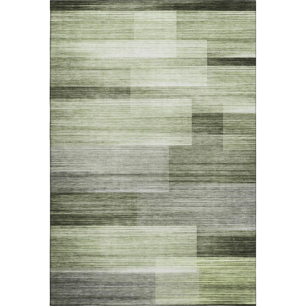 HomeRoots 10' Green and Ivory Striped Area Rug – Washable, UV Protected, Stain Resistant for Easy Care & Style 717254