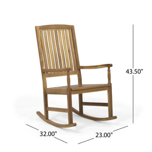 English Elm Christopher Knight Home® - Acacia Outdoor Porch Rocking Chair – Durable Acacia Hardwood, Rustic Slat Design, Smooth Rocking Motion Teak 65490.00