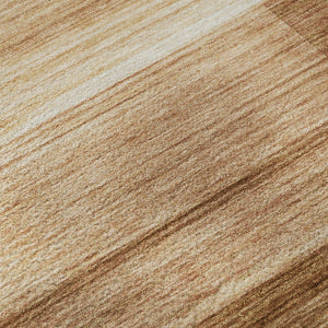 HomeRoots 9' X 12' Stylish Rust and Ivory Striped Washable Area Rug with UV Protection for High-Traffic Spaces 717259
