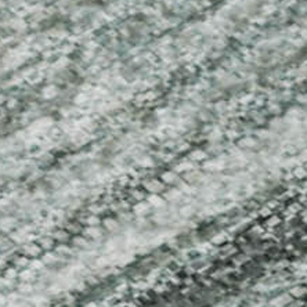 HomeRoots 8' Teal and Ivory Striped Washable Round Rug with UV Protection for Stylish, Family-Friendly Spaces 717263