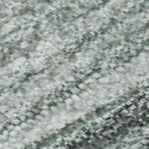 HomeRoots 8' Teal and Ivory Striped Washable Round Rug with UV Protection for Stylish, Family-Friendly Spaces 717263