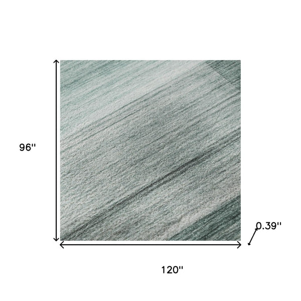 HomeRoots 9' X 12' Stylish Teal & Ivory Striped Washable Area Rug with UV Protection for Everyday Use 717265