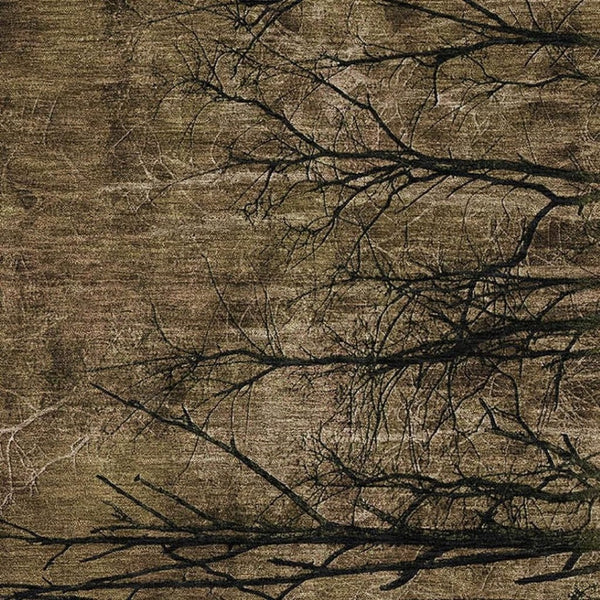 HomeRoots 5' X 8' Brown & Charcoal Floral Area Rug – Washable, UV-Protected, Perfect for High-Traffic Homes! 717268