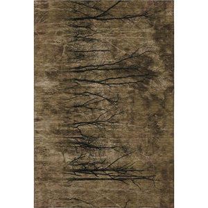 HomeRoots 5' X 8' Brown & Charcoal Floral Area Rug – Washable, UV-Protected, Perfect for High-Traffic Homes! 717268