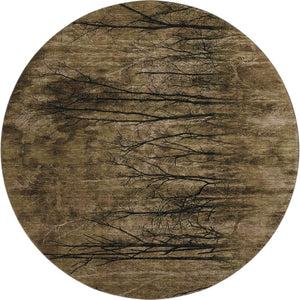 HomeRoots 8' X 10' Brown And Charcoal Floral Area Rug - Durable, Washable, UV Protected, Pet-Friendly Comfort 717270