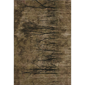HomeRoots 9' X 12' Elegant Brown and Charcoal Floral Area Rug – Machine Washable, UV Protected, Stain Resistant 717271