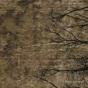 HomeRoots 9' X 12' Elegant Brown and Charcoal Floral Area Rug – Machine Washable, UV Protected, Stain Resistant 717271